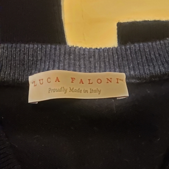 LUCA FALONI PURE CASHMERE V NECK,MIDNIGHT BLUE, SIZE  XS, ORIGINALLY $325.00 - Picture 8 of 9